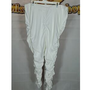Shein Curve White Ruched One-Piece Leggings Women’s Size 1XL
